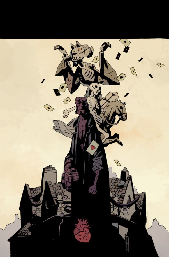 Unlettered cover to Hellboy in Hell #6: The Death Card, due out in May.