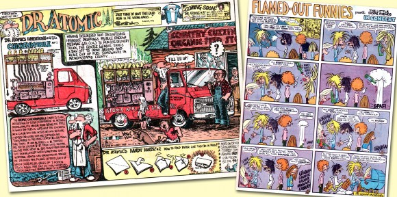 Underground comix legends Larry Todd and Willy Murphy also contributed to the short-lived four-color tabloid. Here’s Todd’s “Dr. Atomic” and Murphy’s “Flamed-Out Funnies” for The Funny Papers. ©2013 the respective copyright holder.