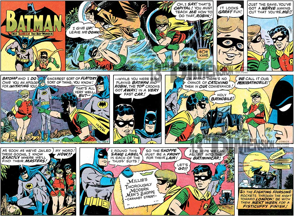 A Sunday strip, after restoration. Batman ™ and © 2014 DC Comics.