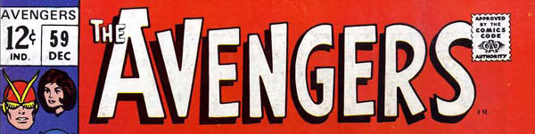 Masthead of Avengers #59 (December 1968) featuring Independent News logo