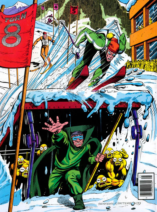 Back cover of Marvel Treasury Edition #25 (1980), art by Bill Sienkiewicz and Bruce Patterson