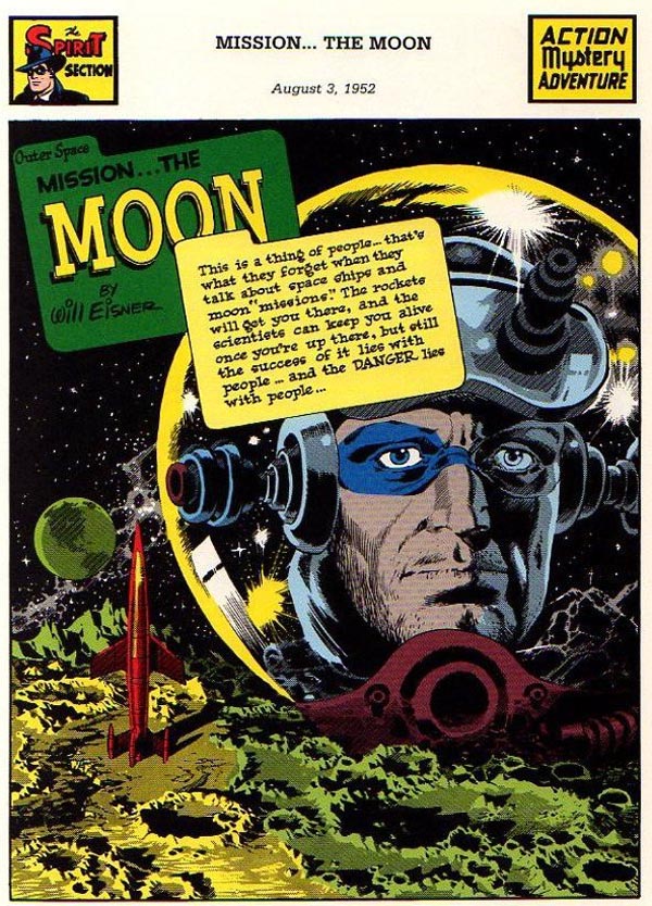 "Mission ... The Moon" (August 3, 1952), script by Jules Feiffer, art by Wally Wood
