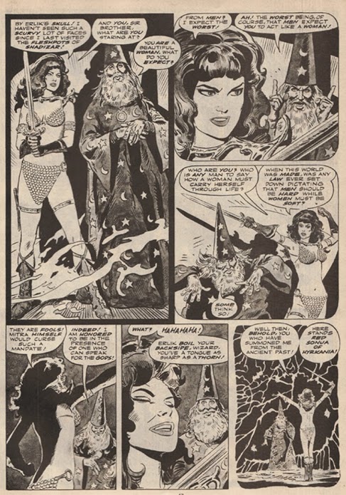 From a Frank Thorne Red Sonja story. Note the resemblance?