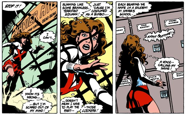 from Excalibur #7 (1989), script by Chris Claremont, art by Alan Davis and Paul Neary