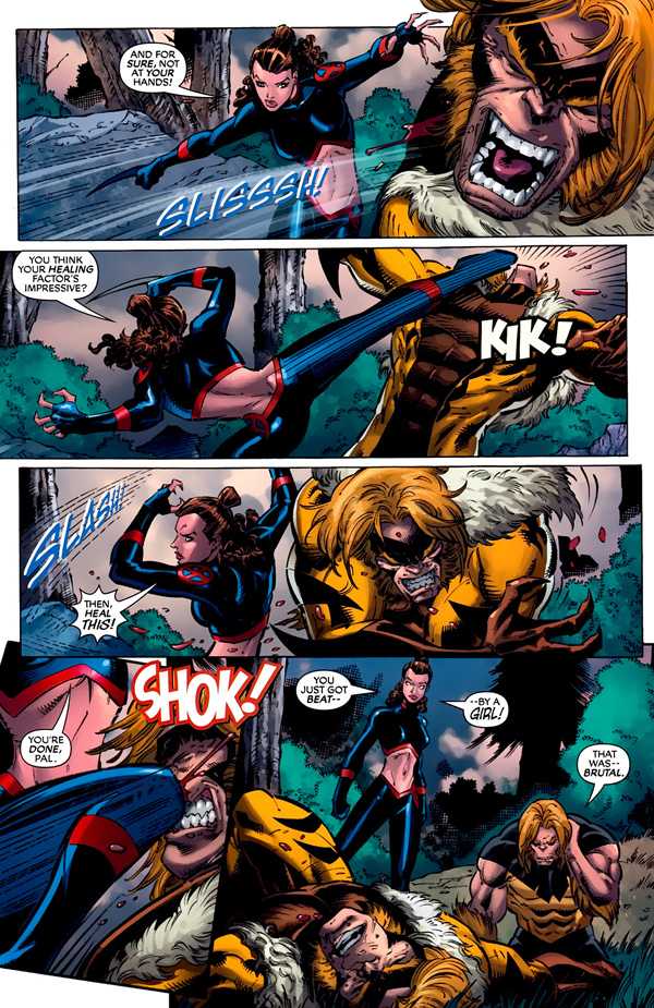 from X-Men Forever 2 #7 (2010), script by Chris Claremont, art by Ron Lim and Cory Hamscher