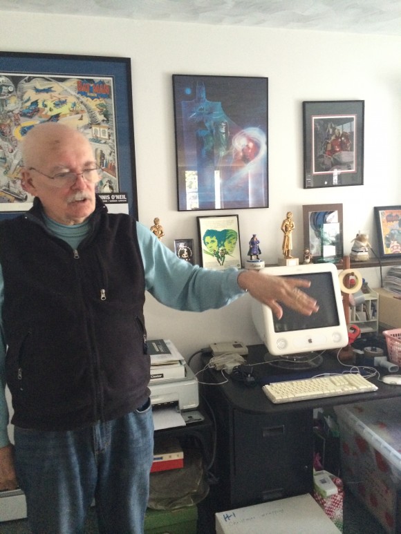 Denny O'Neil in his home office.