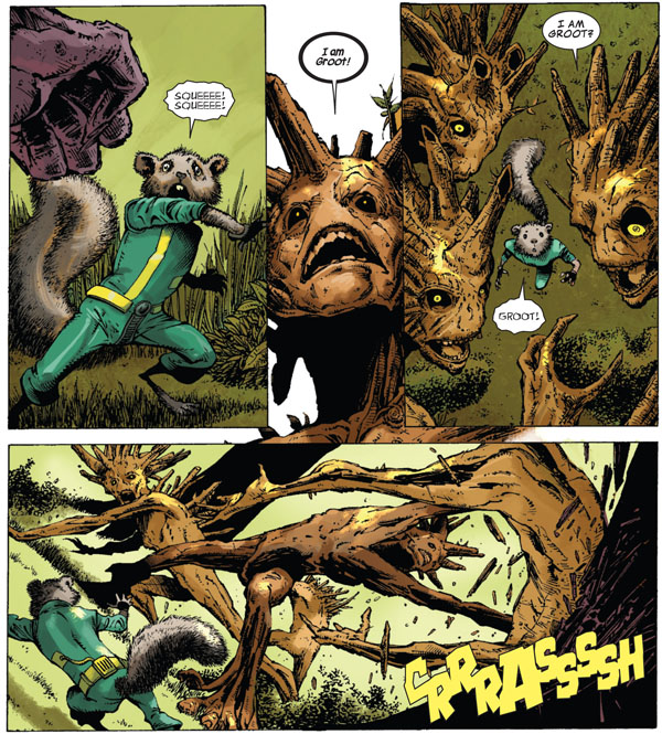 panels from Guardians of the Galaxy #14 (2014), script by Andy Lanning, art by Phil Jimenez and John Livesay