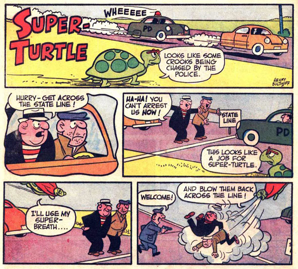 Super-Turtle strip from Action Comics #318 (1964), script and art by Henry Boltinoff