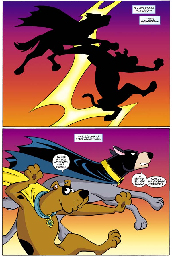 Panels from Scooby-Doo Team-Up #4 (2014), script by Sholly Fisch, art by Dario Brizuela