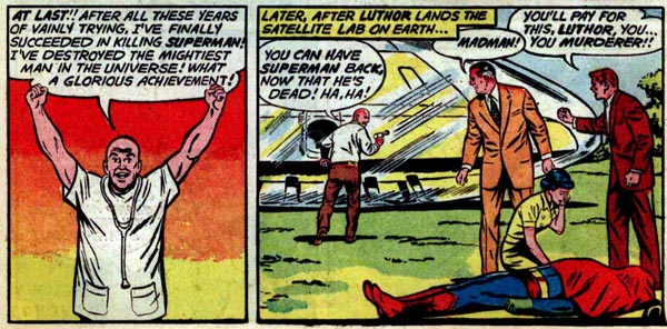 Panels from Superman #149 (1961), script by Jerry Siegel, art by Curt Swan and Sheldon Moldoff