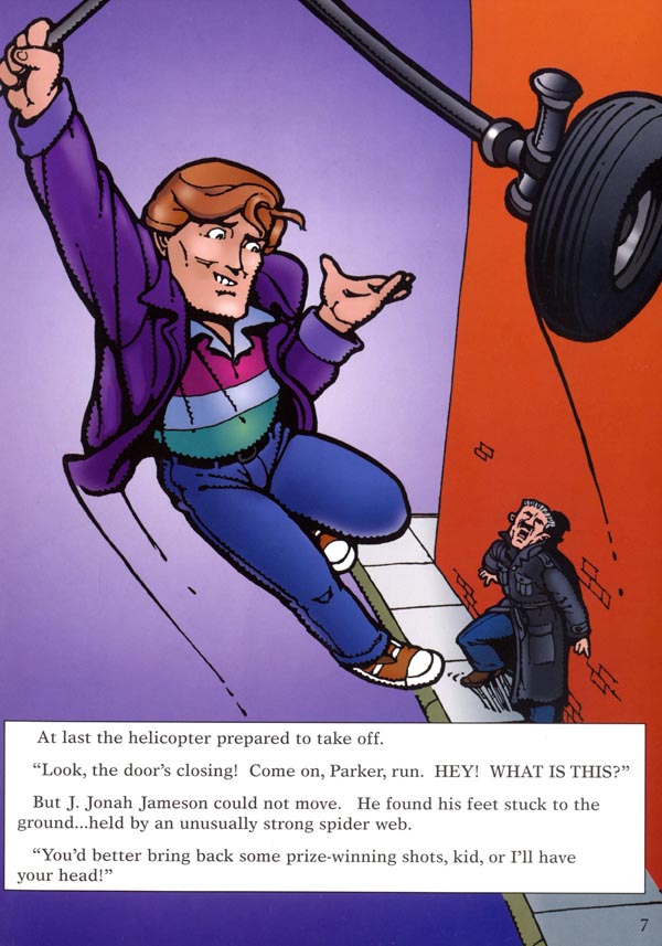 from Spider-Man: Chase for the Blue Tiger (1995), written and illustrated by Rick Geary