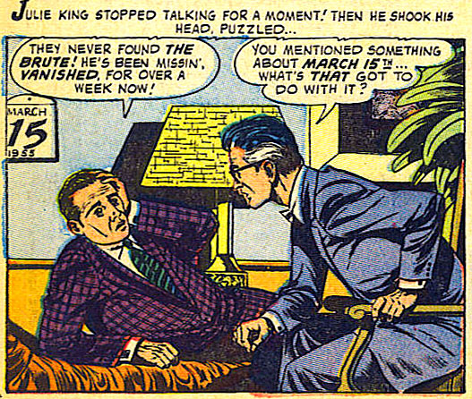"The Brute!" in Strange Tales #53 (1956), script by Carl Wessler, art by John Forte