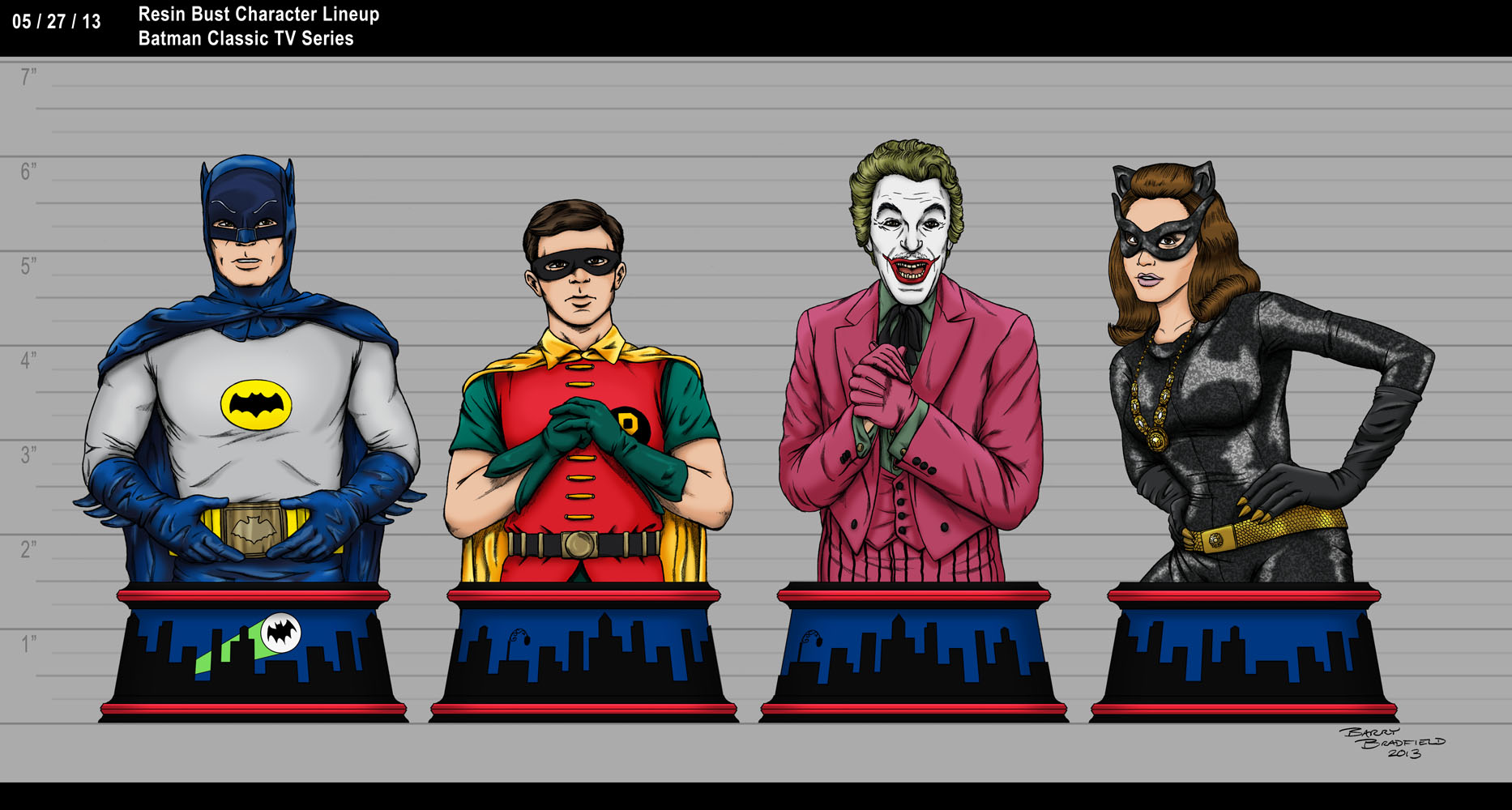 Batman Classic TV Series - Batman Resin Bust Character Lineup