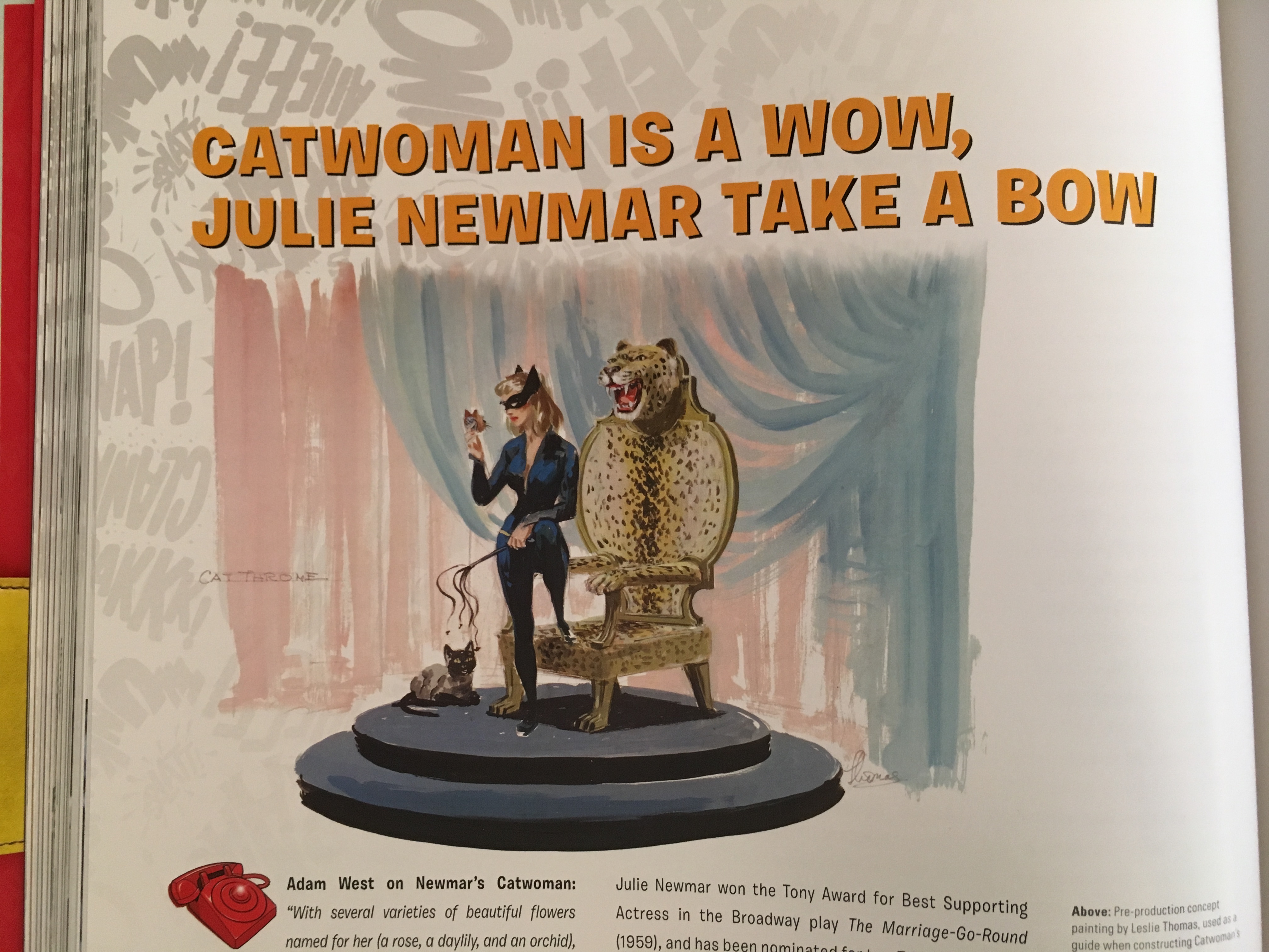 Catwoman -- as a blonde! (Julie Newmar has often worn her hair blonde.)