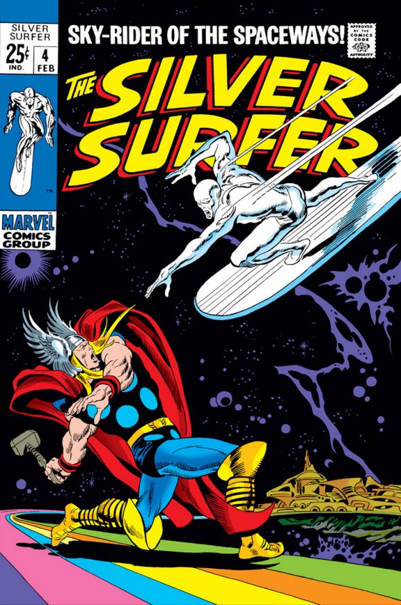 Siver Surfer vs Thor Comic book cover and read free