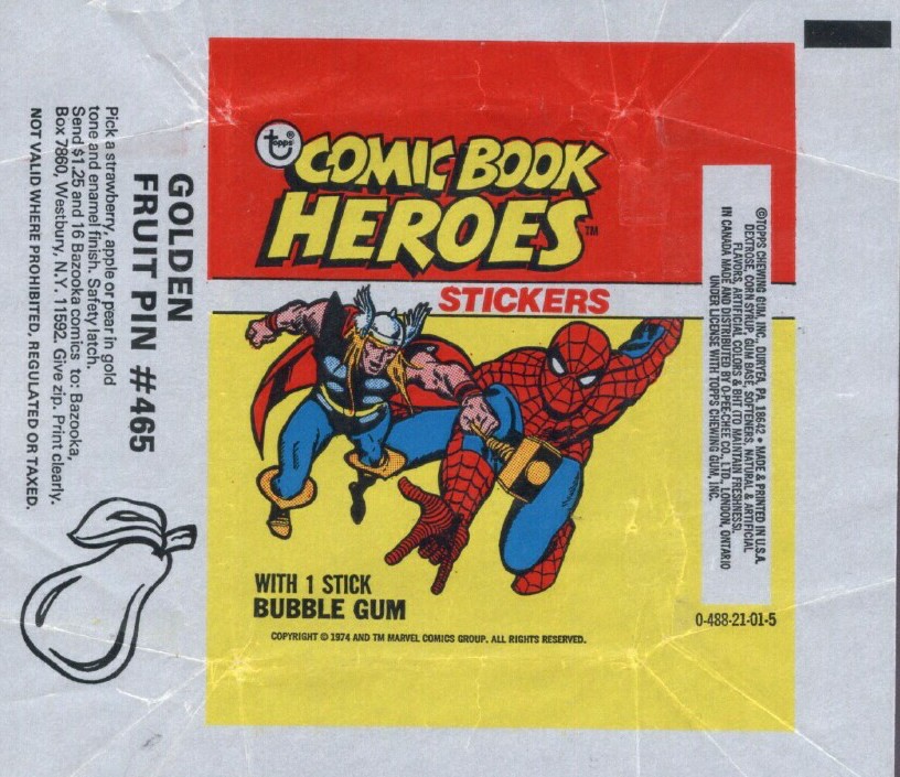 Your Choice of 40 Stickers 1974 Marvel Comic Book Heroes Trading Sticker Set 