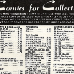 SUCH A DEAL! Dig This Rad 1981 DC COMICS Back Issue Price List