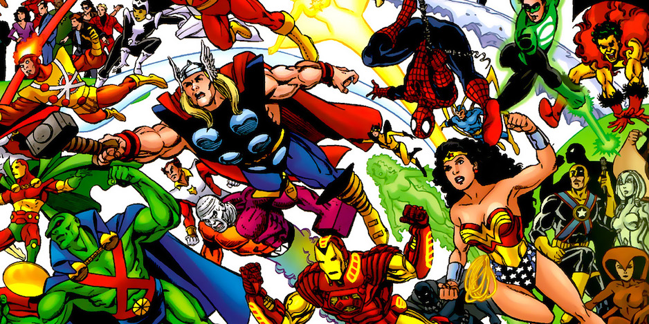 Justice League Avengers Marvel DC George Perez poster 3 sizes 