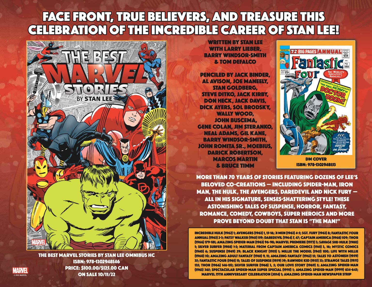 THE BEST MARVEL STORIES BY STAN LEE OMNIBUS Coming Later This Year 13th Dimension, Comics