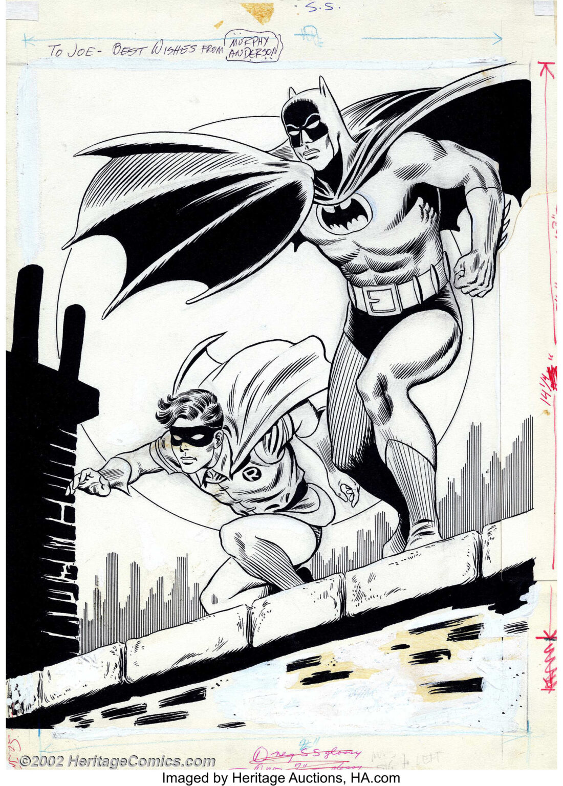 Bask in the Glory of the Original BATMAN AND ROBIN Rooftop Pin-Up Art ...