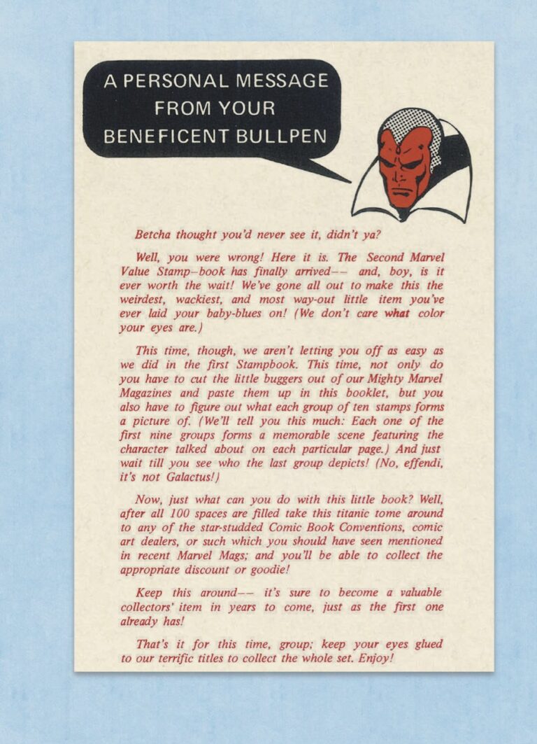 13 GREAT PAGES From MARVEL VALUE STAMPS A Visual History 13th