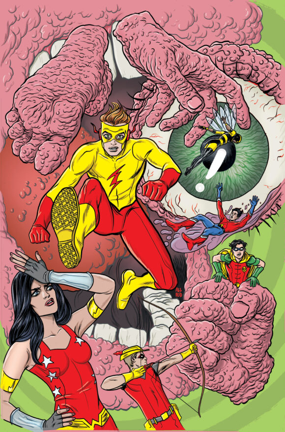 Dig MIKE ALLRED's Wonderfully Grotesque WORLD's FINEST: TEEN TITANS #4  Cover