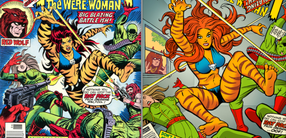 CLASSIC COVERS RE-IMAGINED: TIGRA Gives RED WOLF an Eyeful