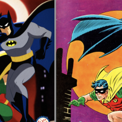 BATMAN AND ROBIN ON THE ROOFTOP: Now in ANIMATED SERIES Style