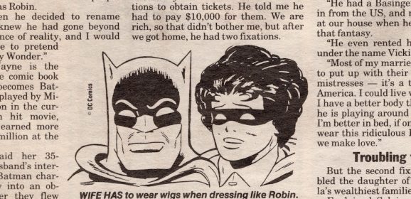 INSANE HEADLINES FROM 1989: BATMAN-CRAZY Hubby Forces His Wife to Dress Like ROBIN